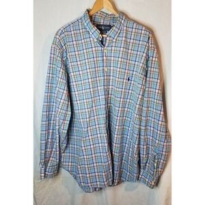 RALPH LAUREN Long Sleeve Button Down Shirt ‎ Blue / Pink Plaid  Size 2XB